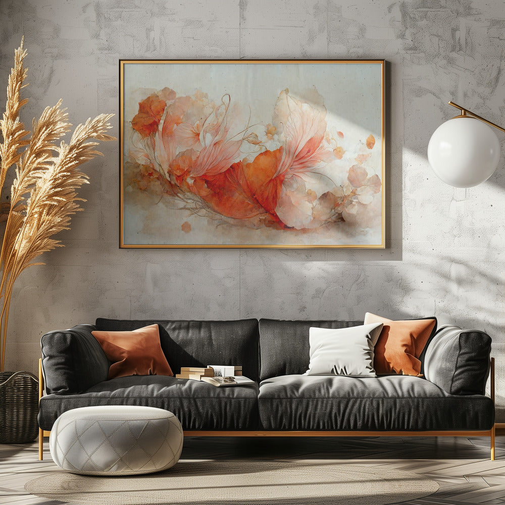 Persian Red Flowers Poster